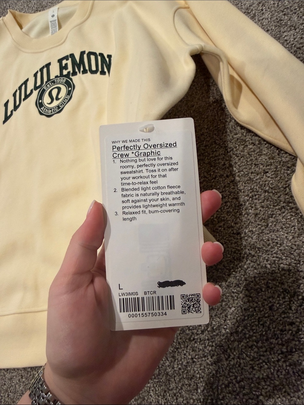 lululemon athletica Cream Logo Crewneck Sweatshirt - Picture 3 of 5